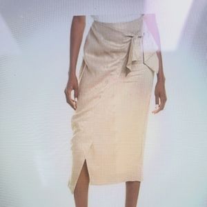 Donna Karan holiday metallic linen skirt